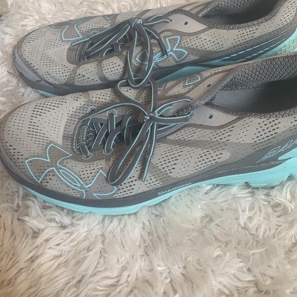 Grey and Teal Under Armour Shoes - Picture 3 of 4